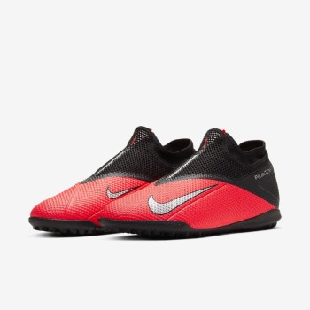 Nike Phantom Vision 2 Academy Dynamic Fit TF - Női Focicipő - Piros/Fekete/Metal Titán